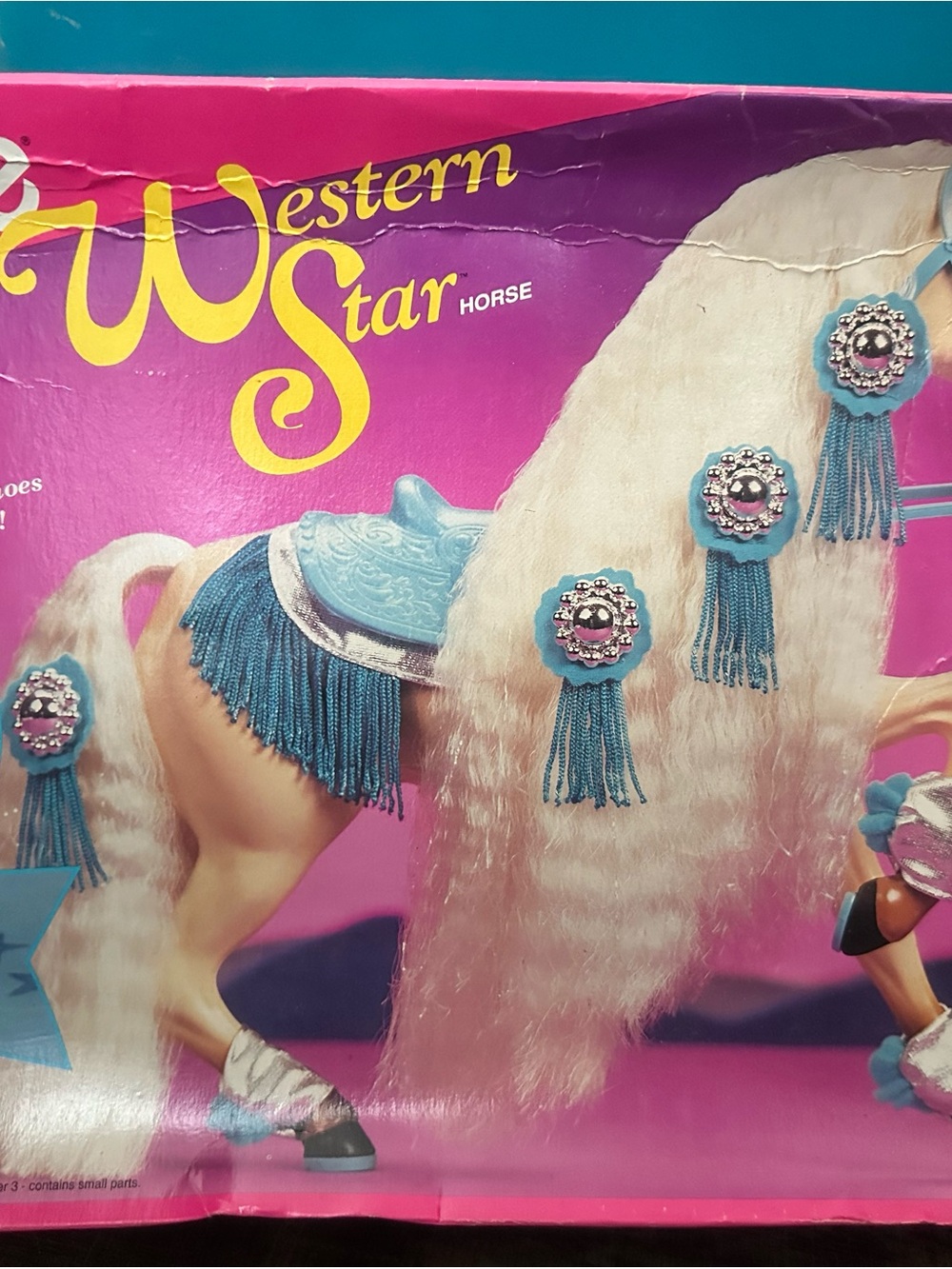 Barbie Western Star Horse with Turquoise Blue Accessories